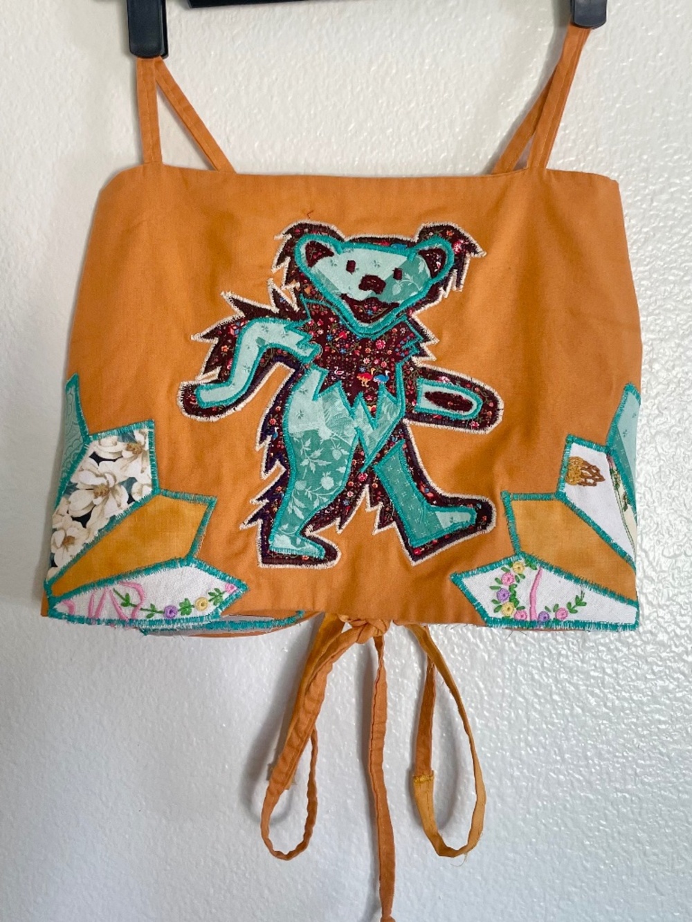 OOAK Grateful Dead Bear Patchwork Apron Top